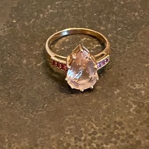 Beautiful 2+ct Peach Morganite and pink sapphire ring